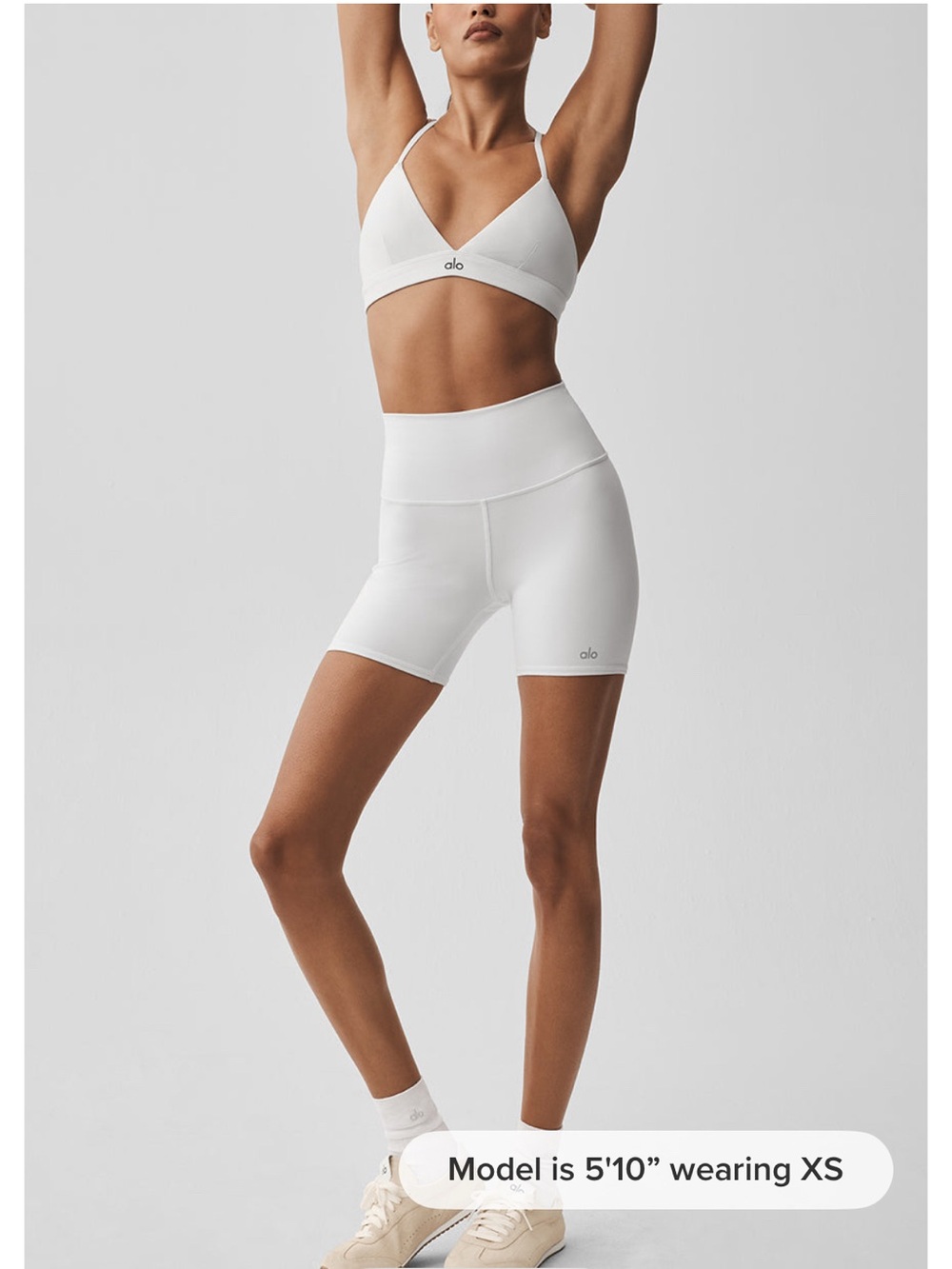 ALO Yoga High-Waist Bike Shorts in White - Picture 1 of 3